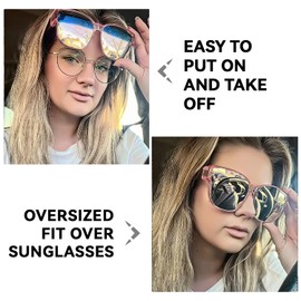 Oversized Fit Over Sunglasses for Women, Trendy Wear Over Glasses, Polarized UV400 Protection Sunglasses for Driving M3091