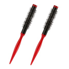 ShiningUU 2pcs Small Round Hair Brush Women Blow Dry, Anti-Static Mini Ultra Thin Nylon Bristle Hair Brush for Women, Hair Curling & Straightening Styling Brush, Portable, Perfect for Styling & Travel