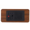 Wooden Alarm Clock LED Voice Control Desk Rectangular Brown Wood