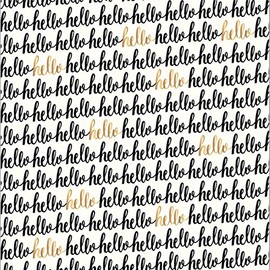 American Crafts Cottage Living Gold Foil Accent Cardstock, 12 x 12, Hello