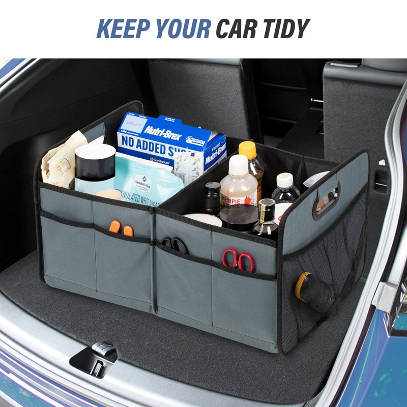 Simple Deluxe Car Trunk Organizer for SUV, Collapsible 2 Compartment
