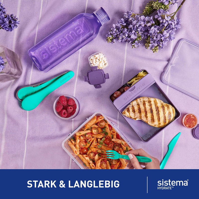Sistema Square Water Bottle 1L | BPA Free Water Bottle