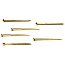 Merriway BH03784 (7 Pcs) Solid Brass Slotted Roundhead Screw, 8 x 1 inch - Pack of 7 Pieces