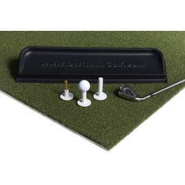 Premium Residential Golf Mat - 5x5 Feet Premium Turf Indoor/Outdoor Mat - Golf Stance Mat for Pros & Beginners w/ Golf Accessories (Golf Tray + 3 Rubber Golf Tees)