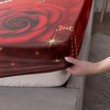AILONEN Hearts Love Fitted Sheet Set Queen Size,3D Red Rose