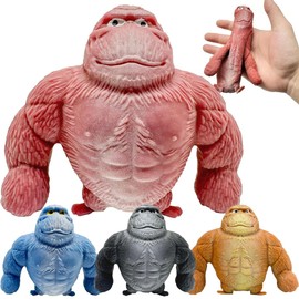 Gorilla Stress Relief Toy, Gorilla Stress Toy, Pink Anti-Anxiety Irritability Gorilla Toy, Stress Toy, Latex Monkey Gorilla Toys, for Children and Adults