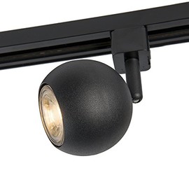QAZQA - Modern Rail Spot I Spotlight I Ceiling Spotlight I Ceiling Spotlight I Lamp I Light Black 1-Phase - Iconic Gissi I Living Room I Bedroom - Steel Round - LED Suitable for GU10