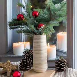 ALMA White Vase 13 Inch Tall, Large Floor Vase for Wedding and Housewarming|Ceramic Pampas Grass Vase in Minimalist Modern Home Decor, Aesthetic Room Decor, Shelf Decor