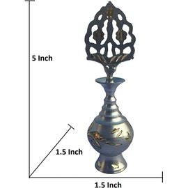 Surmedani/Surmedaani with Unique and Attractive Look A Traditional Item for All Occasion (Pack of 1) Unique Kharbooza Design Embossed Surmedani (Silver)