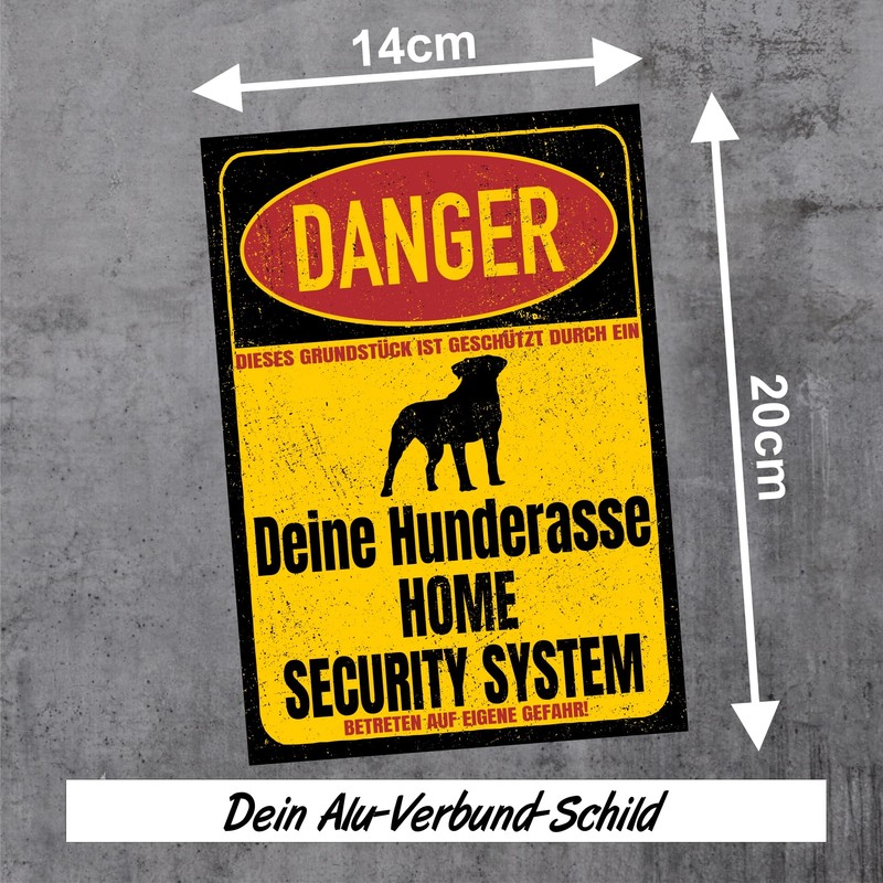 Briard Berger de Brie Dog Sign, Danger Security System, Door