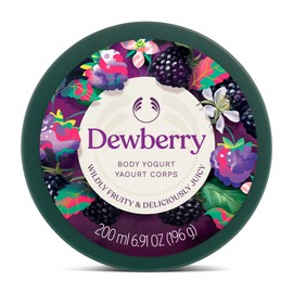 The Body Shop Dewberry Body Yogurt (1x 200ml) Lightweight Gel-Cream Body Moisturiser for 48-Hour Hydration, Fast-Absorbing Fruity and Floral Body Lotion with Community Fair Trade Almond Milk, Vegan