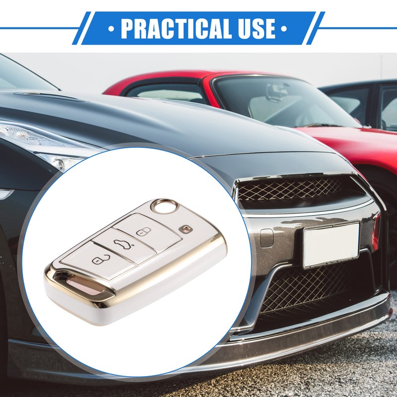 X AUTOHAUX Remote Key Fob Case for Volkswagen Golf 7