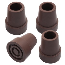 Bonsicoky 4 Pack Rubber Cane Tips 3/4 Inch - Heavy Duty Cane Tips - Replacement Rubber Cane Tips for Canes, Walking Sticks, Crutches, Hiking Stick - Brown