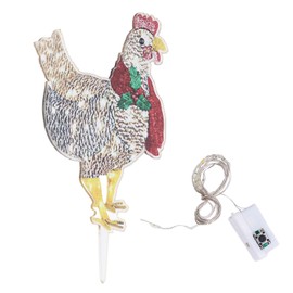 LED Chicken Decoration Acrylic Holiday Outdoor Garden Chicken Ornament Toy with Light for Patio Lawn