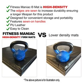 Fitness Maniac New Folding Panel Gymnastics Mat Gym Exercise Yoga Tri Mat Pad Black Exercise Mats USA