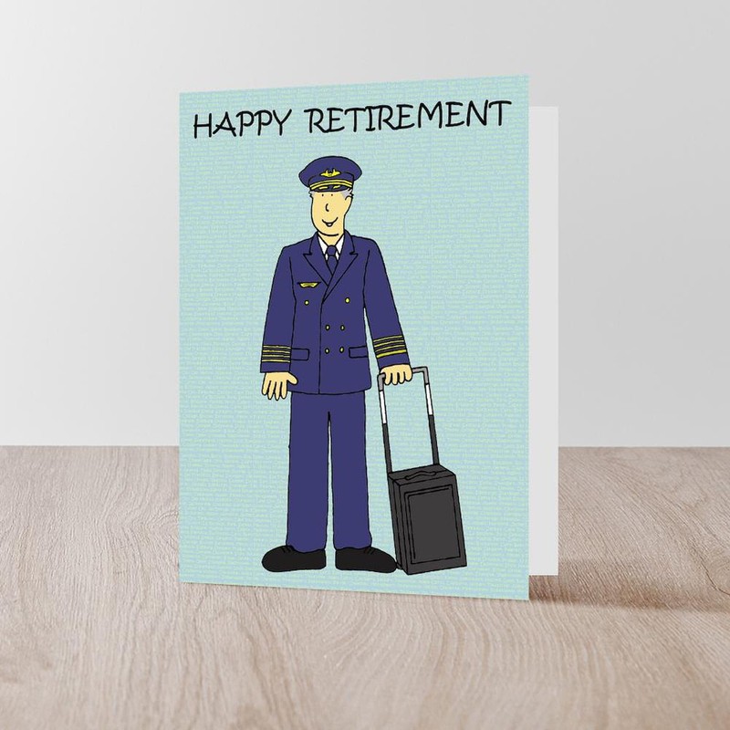 CafePress Happy Retirement Pilot Greeting Cards Folded Greeting Card Matte