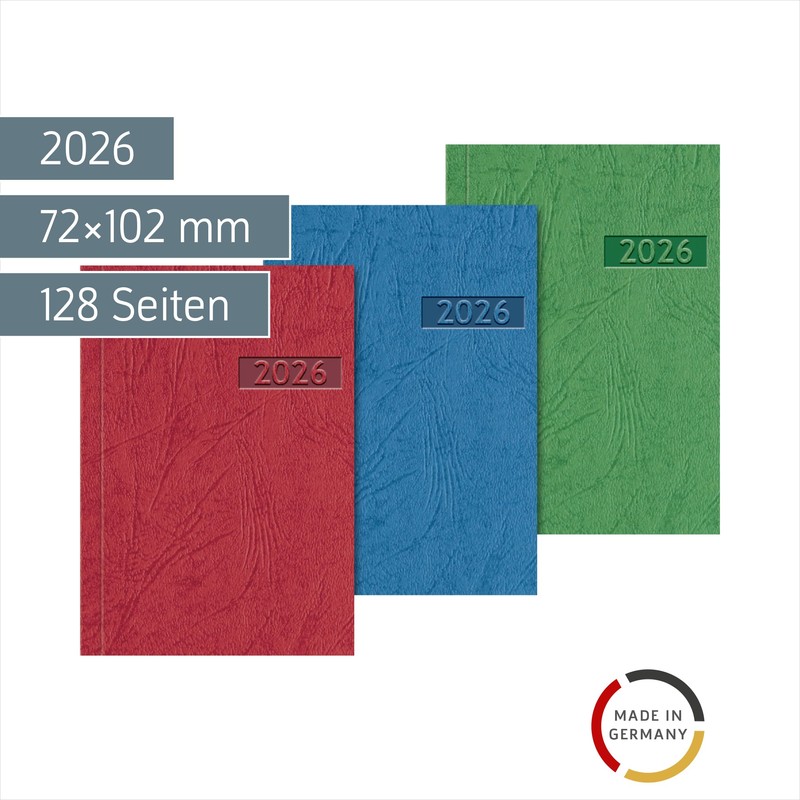 BRUNNEN Taschenkalender Mod. 712 2026 | A7, Karton, sortiert