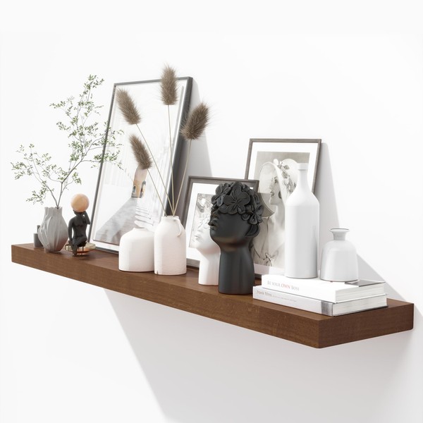 RICHFOCUS Floating Shelves for Wall 48 Inch Solid USA-Sourced Oak