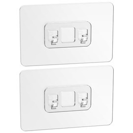 MAXIFFE 2 Pieces Little Adhesive Strip for Soap Hodler, No Drilling Transparent Adhesive Replacement