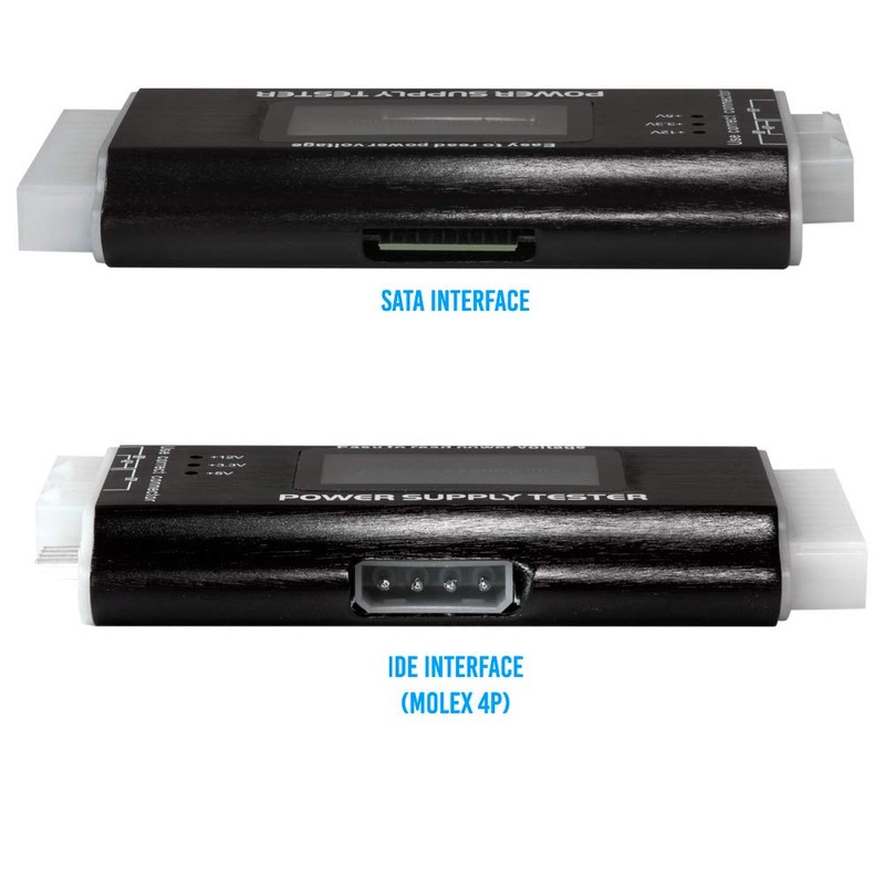 Kingwin PC Computer Power Supply Tester, Digital LCD Screen, ATX/ITX/IDE/HDD/SATA/BYI
