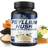 BMVINVOL Psyllium Husk Capsules Fiber Supplement with Fenugreek, Turmeric, Ginger, Black Pepper - Support Digestive System, Intestinal Health - 240 Count for 4 Month Supply