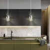 Modern Crystal Pendant Light, 3-Color LED Crystal Pendant Light, Adjustable