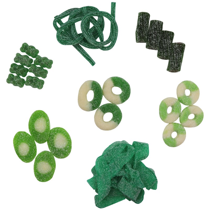 FirstChoiceCandy Sour Mix Gummies (Green, 2 Pound)