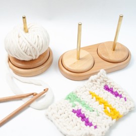 FantasyDay Wood Yarn Holder with Twirling Mechanism Classic, Wooden Spinning Yarn & Thread Holder, Knitting Embroidery, Craft & Sewing Supplies (A015)