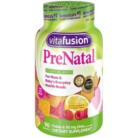Vitafusion Suplemento Prenatal 90 Gomitas Sabor Frambuesa Y Limón