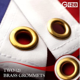 G128 3x5 Ft American USA Flag Deluxe TearProof Series, Featuring Super Tough Spun Polyester, Embroidered Stars, American Flag For Outside High Winds