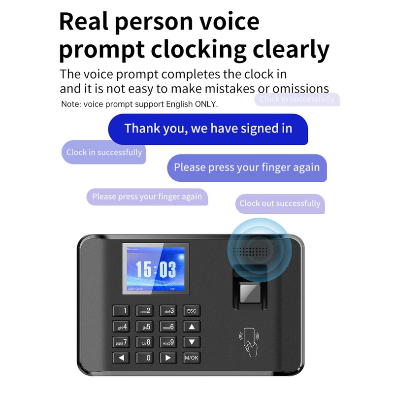 Intelligent Biometric Fingerprint Password Attendance Machine Time Clock Employee Checking-in