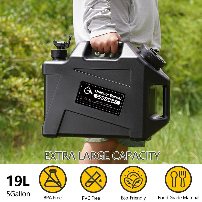 COOZMENT 5 Gallon (19L) Portable Water Containers with Spigot, BPA