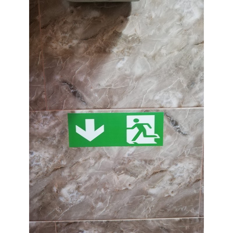 Emergency Exit Sign, Pack of 5, Premium Stickers, 24 cm