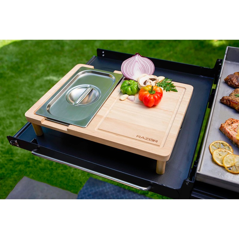RAZOR Multipurpose Griddle Cutting Board with Covered Food Storage