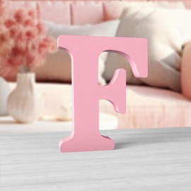 Aruatu 6 Inch Pink Wood Letters - Unfinished Wood Letters for Wall Decor & Craft Projects