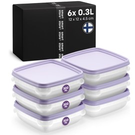 SmartStore Small Food Storage Containers 0.3L Set of 6 | Suitable for Fridge and Freezer | BPA Free Meal Prep Containers Reusable, Microwavable, Dishwasher Safe, Stacks and Nests