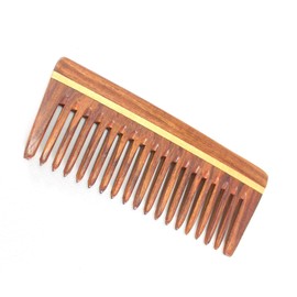 Esplanade Wooden Comb for Men and Women - Brown Indian Rosewood Handmade Anti-Static Comb for Hair, Beard, Moustache - Comes with a Free Carry Bag...
