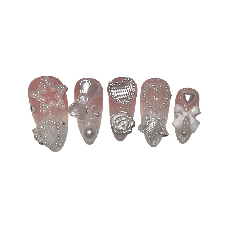 Muted Bling Handmade Nail Tips - Round / 뮤트블링 수제네일팁