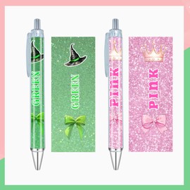 TUSAUW 32 Pcs Princess and Witch Party Favors, Witch and Princess Pens, Mini Spiral Notebooks Bulk, Pink and Green Gift Pens Set