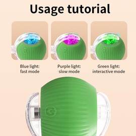 Marchul Interactive Cat Toys Ball, Automatic Moving Cat Toy for Bored Indoor Cats, Active Rolling Ball for Dogs, 360° Smart Pet Toy Fast Rolling on Carpet (Green)