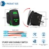 Green LED Light Bar + Rear Lights Toggle Rocker Switches