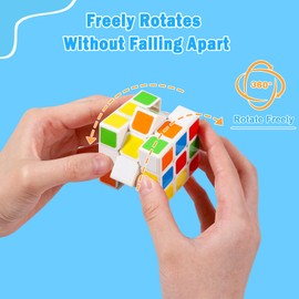 ASONA 12PCS Speed Cubes Bulk, 2.1 Inch 3x3x3 Smooth Magic Cube Set with Vivid Colors, Fast & Flexible Puzzle Cubes for Kids, Teens & Adults, Party Favors, Birthday Gifts, Stress Relief Toys