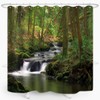 ZXMBF Nature Shower Curtain Flowing Stream Forest Waterfall Natural Landscape
