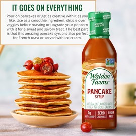 Walden Farms Pancake Syrup – Perfect for Pancakes, Waffles, Desserts – Zero Calorie, Sugar-Free, Low Carb, Keto-Friendly, Gluten-Free, Vegan – 2-Pack, 12 oz Bottles