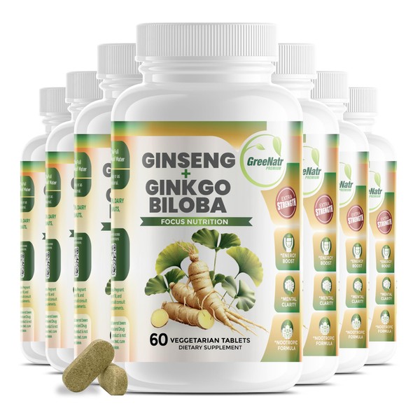 GreeNatr Ginko Biloba & Panax Ginseng Supplement - Red Ginseng