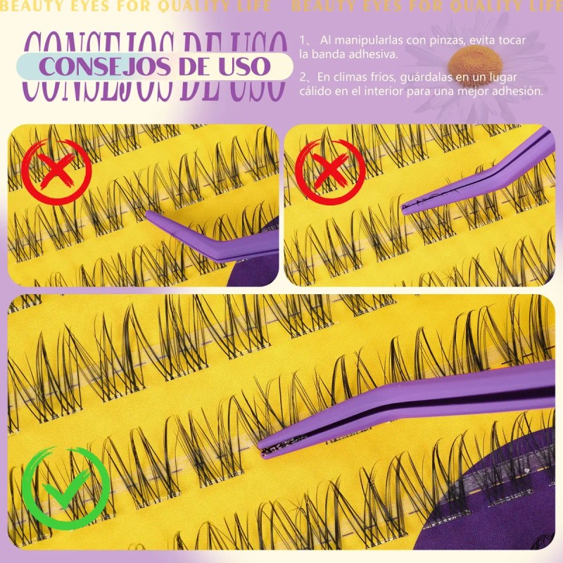 Extensiones De Pestañas Autoadhesivas Kit Larga Duración Bq