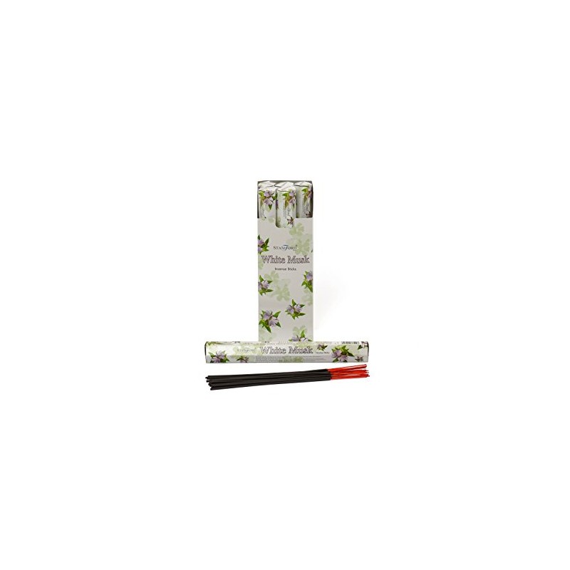 STAMFORD INC. 37109 White Musk Incense Sticks, 20 Sticks x