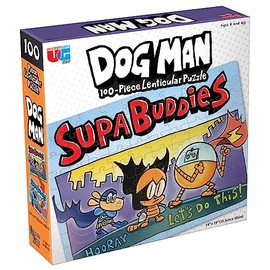 University Games | Dog Man Supa Buddies Lenticular 100 Piece Puzzle