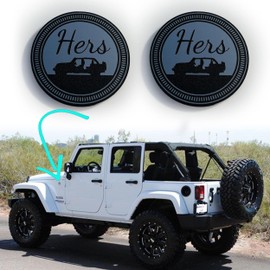 2 Custom Emblem for Hers Rated Jeep Style Fender Badge