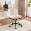 Giantex Armless Office Chair with Wheels, Faux Fur Desk Chair